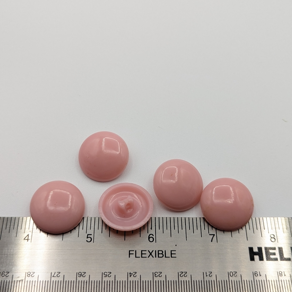 BUTTONS Pink Domed (5) 7/8"